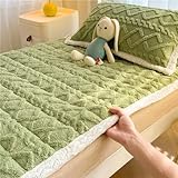 CHDGSJ Matratzendicke Bettwäschematte, Faltbare Bodenmatratze Tatami Matte Winter warme Plüschmatratze Couch Matratzenauflage für Einzel/Zweibettzimmer/Vollbett/Königin/Königin(F,90 * 200cm)