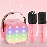 Mädchen Geschenk Kinder Karaoke Maschine: Karaoke Mikrofon Kinder- Spielzeug ab 3-11 Jahre Mädchen Junge - Mini Bluetooth Lautsprecher Set - Kindertag Geschenke für Mädchen Kinder 4 5 6 7 8 9 10 11+