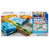 Hot Wheels Bahn Track Builder, Beschleuniger Bauset zum Spielen mit der Autorennbahn von Hot Wheels, mit 2 Tracks und inkl. 1 Spielzeugauto, Spielzeug ab 6 Jahre, GBN81