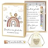 BOFUNX Geldgeschenke zur Geburt Inklusive Grußkarte Geschenkbox Kunststoff Reagenzglas Jutesäckchen Geburt Geschenk Babygeschenke Geld Gutschein Verpackung für Jungen Mädchen