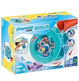 PLAYMOBIL 1.2.3 Aqua 70636 Wasserwirbelrad mit Babyhai, Badewannenspielzeug für Kleinkinder, Mit schwimmfähigem Hai, Erstes Spielzeug für Kinder ab 1,5 bis 4 Jahre