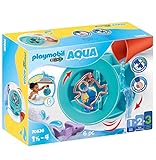 PLAYMOBIL 1.2.3 Aqua 70636 Wasserwirbelrad mit Babyhai, Badewannenspielzeug für Kleinkinder, Mit schwimmfähigem Hai, Erstes Spielzeug für Kinder ab 1,5 Jahren