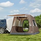 PORTAL Heckzelt 4-5 Personen 2 in 1 Auto Zelt mit Sonnensegel 305x245x220cm 2000mm wasserdicht Familienzelt Festivalzelt für Auto Reise Camping