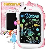 Einhorn Geschenke für Mädchen Kinder Spielzeug - Spielzeug ab 1 2 3 4 5 + Jahre Geburtstag Mädchen LCD Schreibtafel Lernspielzeug, Schulanfang Geschenke Doodle Maltablett für Kinder Nikolaus Geschenke