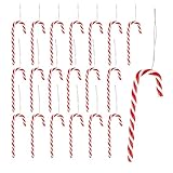 Zuckerstangen 20er Set 12,5 cm rot-weiß mit Schnur – Christbaumschmuck, Weihnachtsbaum Deko, perfekt für Festliche Weihnachtsdekoration, Adventszeit, Zuckerstangen-Deko für Baum, Tisch & DIY Projekte