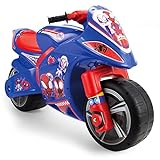 INJUSA - Moto Laufrad Winner Spidey XL, Ride on für Kinder von 3 bis 6 Jahren, mit Breiten Kunststoffrädern, elterlichem Tragegriff und offizieller Markenlizenz, Blau Farbe