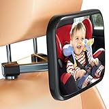 ENONEO 360° Autospiegel Baby Rücksitz [Upgrade], Bruchsicherer Rücksitzspiegel Auto Baby Rückbank Spiegel Kinderspiegel Auto Rückspiegel für Babyschalen und Reboarder-Kindersitze, Breiter & Deutlicher