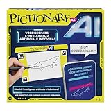 Mattel Games Pictionary Vs. AI – Die Version von Pictionary mit künstlicher Intelligenz, die Spieler zeichnen und die KI raten, Spieleabende für alle Altersgruppen, italienische Version, 8+ Jahre