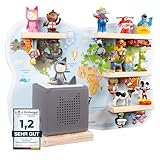 bunnyboo Toniebox Regal - für Toniebox und Figuren - ausreichend Platz für bis zu 32 Tonie Hörfiguren - Weltkarte - geprüfte Qualität - Für Junge und Mädchen