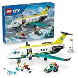 LEGO City Notfallrettungsflugzeug – Set mit Flieger, Schneemobil und 4 Mini-Figuren: Rettungssanitäter, Pilot, Arzt und Skifahrer – tolles Geschenk für Kinder ab 6 Jahren – 60465