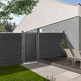 HOME DELUXE - WPC Gartentor - CALLATOR - B x H: 90 x 180 cm, inkl. Zubehör I Gartenpforte Blickschutz Sichtschutzzaun