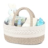 Maliton Wickeltisch Organizer，Baby Organizer Korb，Aufbewahrungskorb für den Wickeltisch，Windel Caddy mit Fächern & Griffen，Geschenke für Neugeborene