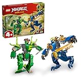 LEGO NINJAGO Duell mit Jays Drachen-Mech - Ninja Spielzeug für Jungen und Mädchen - Modellbau mit 2 Actionfiguren, 2 Minifiguren, Katana und Schwert - Geschenk für Kinder ab 4 Jahren - 71853