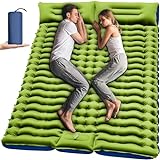 Yuzonc Isomatte Selbstaufblasend, Verdicktes Doppel Camping Matratze, Ultraleicht Luftmatratze Camping für 2 Personen Aufblasbare mit Fußpumpe & Kissen für Outdoor, Wandern, Zelt
