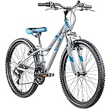 Galano GA20 Mountainbike 24 Zoll Jungen Mädchen Fahrrad für Jugendliche Jugendfahrrad MTB Hardtail Jugend Kinder Fahrrad ab 8 Jahre Mountain Bike 21 Gänge (grau/blau, 30 cm)
