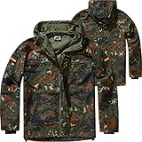 BWuM Tactical Windbreaker Zipper Sommer + Patch & Flaggen, Größe:L, Farbe:Flecktarn