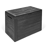 Kreher Kompakte Kissenbox/Aufbewahrungsbox in Anthrazit mit 190 Liter Volumen. Robust, abwaschbar und einfach im Aufbau!