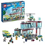 LEGO 60330 City Krankenhaus mit Krankenwagen, Rettungshubschrauber und 12 Mini-Figuren für Jungen und Mädchen ab 7 Jahren, Spielzeug mit Stadt-Gebäuden