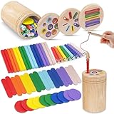 Haozozo Montessori Spielzeug ab 1 Jahr, 4-in-1 Montessori Spielzeug ab 1 2 3 Jahre, Holz Montessori Spielzeug 1 2 3 Jahre, Sensorik Spielzeug Baby Kleinkind Spielzeug Motorikspielzeug ab 1 Jahr