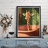 Malen Nach Zahlen Kinder ab 10, Giraffe Malen Nach Zahlen Erwachsene Klein 25x40 cm Wanne Paint by Numbers Adults mit Pinseln Acrylfarben, DIY Ölgemälde Leinwand Kit für Home Decor, Geschenk Y3-1208