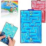 JoyJoyful 2 Stück Labyrinth Spiel Sensorik Spielzeug, GelgefüLlte Anti Stress Autismus Spielzeug für Kinder Jugendliche, Fidget Squishy Toy Anxiety ADHD Toys, Beruhigend Bei Stress Angst(Rot & Blau)