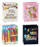 TSI Geschenktüten GEBURTSTAG, 12er Packung, Größe: Klein (HxBxT 14 x 11 x 6,5 cm), Art. Nr. 84024