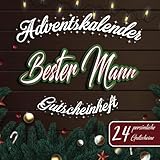 Adventskalender - Bester Mann - Gutscheinheft - 24 persönliche Gutscheine: Gutscheinbuch mit 24 Gutscheinen zum selbst ausfüllen | ... für den Advent | Gutschein Adventskalender