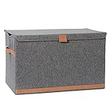 LOVE IT STORE IT Premium Aufbewahrungsbox mit Deckel - Truhe aus hochwertigem Stoff - Extra groß und stabil - Grau - 62x37,5x39 cm