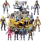 behone Battle Figuren Set, 17 Stück Fortnite Thema Cupcake Toppers, Kuchen Dekoration für Fortnite Set, Miniaturfiguren Spielzeug für Kinder, für Mottopartys