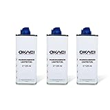 OKAEI Feuerzeugbenzin 125 ml – Hochreines Benzin für Feuerzeuge & Stabfeuerzeuge – Saubere Verbrennung, Schnelles Zünden, Geringer Geruch – Packung mit 3 Stück – Made in EU