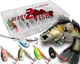 Wild Devil Baits Spinner Sortiment in Box Spinnköder Kunstköder Set Angelköder Spoon (Zander, 10g)