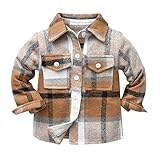 Siehin Kleinkind Baby Frühling-Herbst Kariertes Flanellhemd Jacke Jungen Freizeithemden Langarm Button-Down Hemden