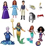 Disney Arielle, die Meerjungfrau - Set mit Arielle als Mensch und Meerjungfrau, König Tritons Dreizack und Arielles Rock zum Ausziehen, für Kinder ab 3 Jahren, HND30