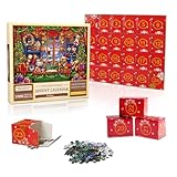 Zfseyuh 24 Boxen Puzzle Adventskalender 2024, Puzzles Countdown bis Weihnachten Weihnachts Jigsaw Puzzle für Basteln, Erwachsene, Kinder Weihnachtsgeschenke