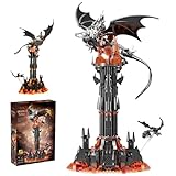 LIKLIKLINK Herr der Ringe Baustein Bausatz, 997 Klemmbausteine Magic Dunkler Turm Modell mit Dragon, MOC Reich der Magie Diablo Turm Modellbausatz Dunkler Nachtturm Spielzeug Geschenk