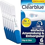 Clearblue Schwangerschaftstest, Flip & Click, Vorteilspack, Zusammenklappbar - einfache Anwendung, 6 Tests