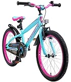 BIKESTAR Kinderfahrrad 20 Zoll für Mädchen und Jungen ab 6 Jahre | 20er Kinderrad Mountainbike | Fahrrad für Kinder Berry & Türkis | Risikofrei Testen