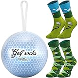 Rainbow Socks – Golfball Mit Golfsocken Drin – Ein Geschenk Für Fans Von Golf, Renommierter Sportart, Eleganz Und Klasse – 2 Paar Socken Für Männer Und Frauen - Größe 41-46