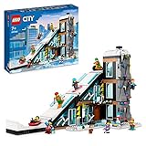LEGO City Wintersportpark, Set mit Wintersportgeschäft, Café und einem funktionierenden Lift für Skifahrer, Spielzeug mit 8 Minifiguren und Einer Eulenfigur, Bauen mit Modulen, 2023 Geschenk 60366