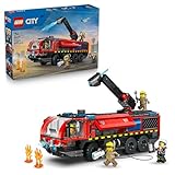 LEGO City Flughafenlöschfahrzeug - Spielzeug Einsatzfahrzeug - Modellbau mit 4 Feuerwehr Minifiguren - Geburtstagsgeschenk für Jungen ab 7 Jahren und Technikfans - 60499