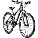Galano Jugendfahrrad 24 Zoll Mountainbike ab 130 cm 21 Gänge G200 MTB Fahrrad (schwarz/blau)