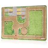Little Lino Pferde Spielteppich Extra Weich - Reiterhof & Pferdestall Spielwelt - rutschfeste Spielmatte fürs Kinderzimmer 105 x 168 cm