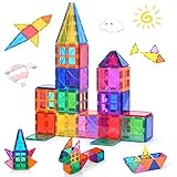 Magnetische Bausteine 42 Pcs für Kinder ab 3+ Jahre Starke Magnet Montessori Spielzeug Kinder Das ideale STEM-Lernspielzeug-Geschenk zur Förderung der Kreativität für Jungen Mädchen (42 pcs)