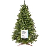 Premium Weihnachtsbaum künstlich 220cm - TESTSIEGER 10 Jahre GARANTIE - Naturgetreu, dichte Zweige, Künstlicher Weihnachtsbaum mit Holzständer – Tannenbaum künstlich von Pure Living
