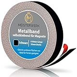 MEISTERWERK Metallband selbstklebend u.a. für Tonies, Magnete & Tonie Tribüne | Metallband mit starkem Schaumstoffkleber | Magnetband selbstklebend | Magnetband | Magnetleiste selbstklebend