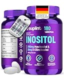 Inositol Komplex (Tabletten) mit Folsäure – 2200 mg Myo- & D-Chiro-Inositol pro Portion – Unterstützung für Zyklus & Hormonbalance – 180 vegane Tabletten – Lab Geprüft – GMP Zertifiziert