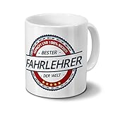 printplanet Tasse mit Beruf Fahrlehrer - Motiv Berufe - Kaffeebecher, Mug, Becher, Kaffeetasse - Farbe Weiß