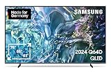 Samsung QLED 4K Q64D Fernseher 65 Zoll, Samsung TV mit Quantum Prozessor Lite 4K, 100 % Farbvolumen, 4K Upscaling, Motion Xcelerator, Smart TV, GQ65Q64DAUXZG, Deutsches Modell [2024]