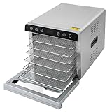 Dörrautomat 700W Edelstahl-Obsttrockner Lebensmittel-Dehydrator 6 Tabletts Temperaturregler Gemüse Obsttrockner in denen mehrere Zutaten gleichzeitig getrocknet werden können