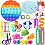 Chennyfun Stressabbau-Set, 30 Pcs Sensory Zappeln Anti-Stress Spielzeug - Infinity Cube Sensorisches Set, Fidget Toys Für Kinder Mit Angstlust, Autismus Und ADHS